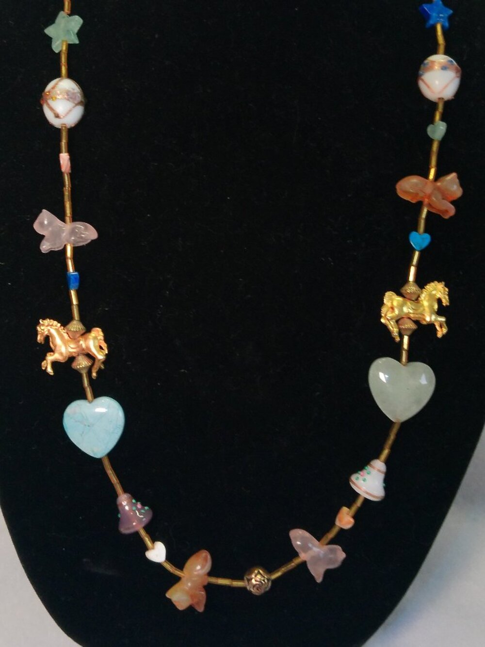 Necklace Multicolor Glass Beads